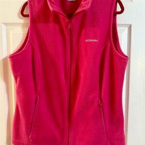 Columbia Vibrant Pink Fleece Outerwear/Layering Vest
